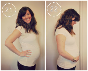 Женщина на 22 неделе беременности